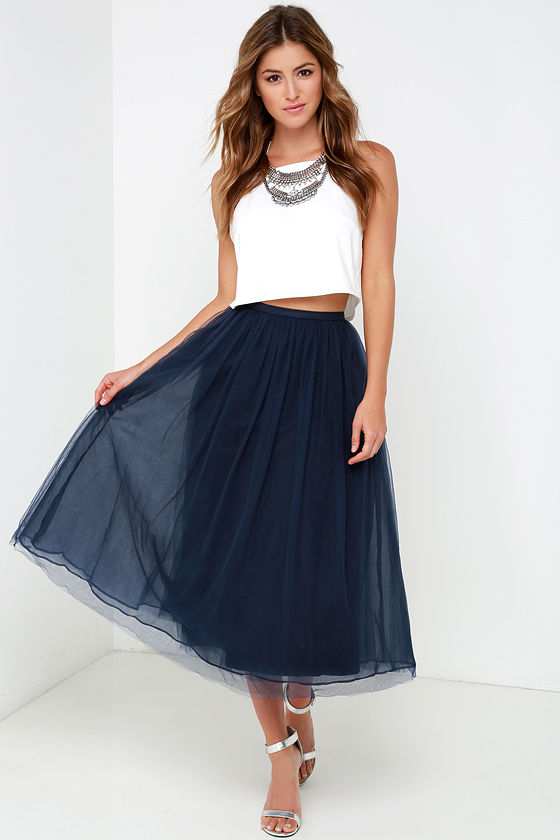 Navy Blue Tulle Dress Women